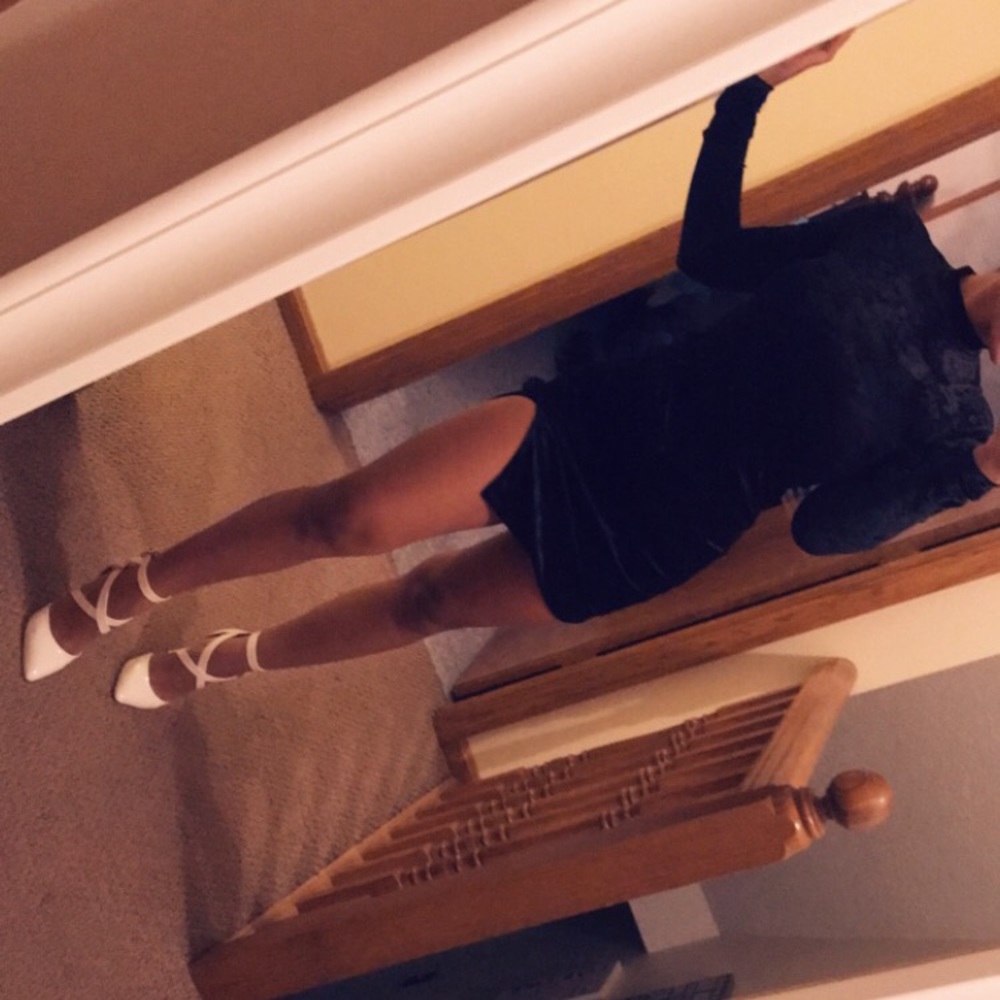 Black velvet dress